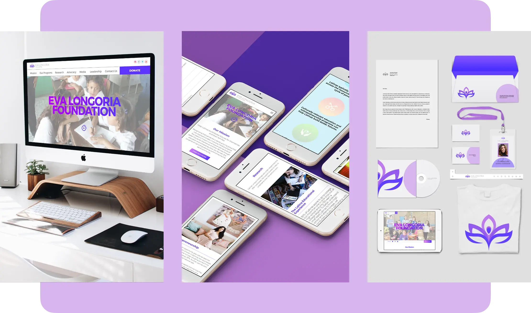 Eva Longoria Foundation: Eva Longoria Foundation website and Stationary
