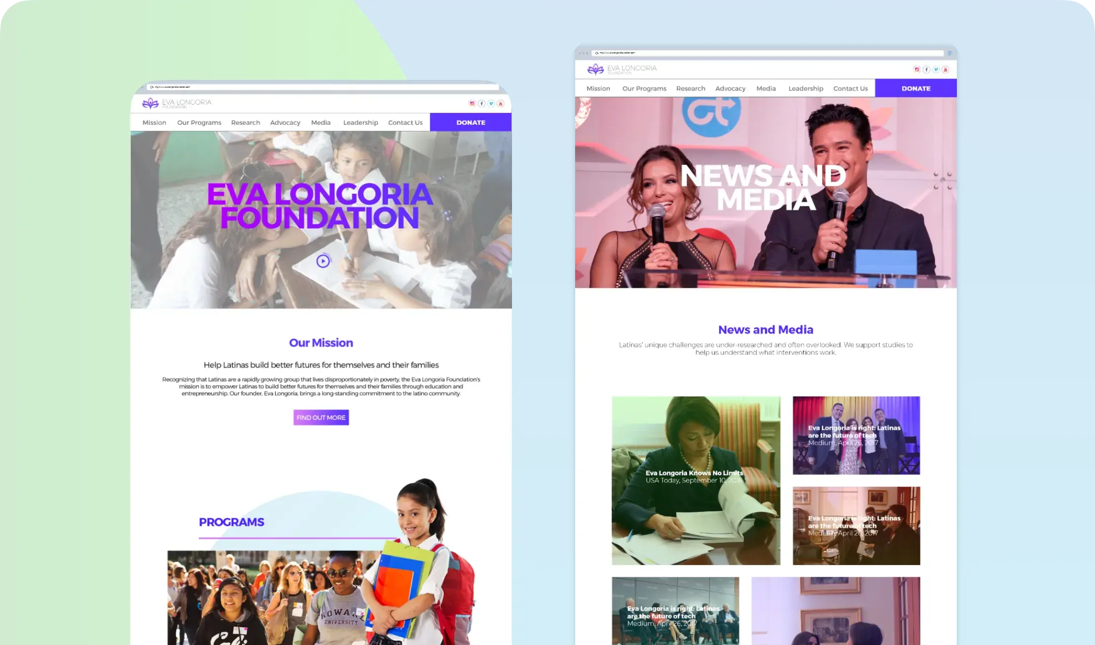 Eva Longoria Foundation: Eva Longoria Foundation website presentation