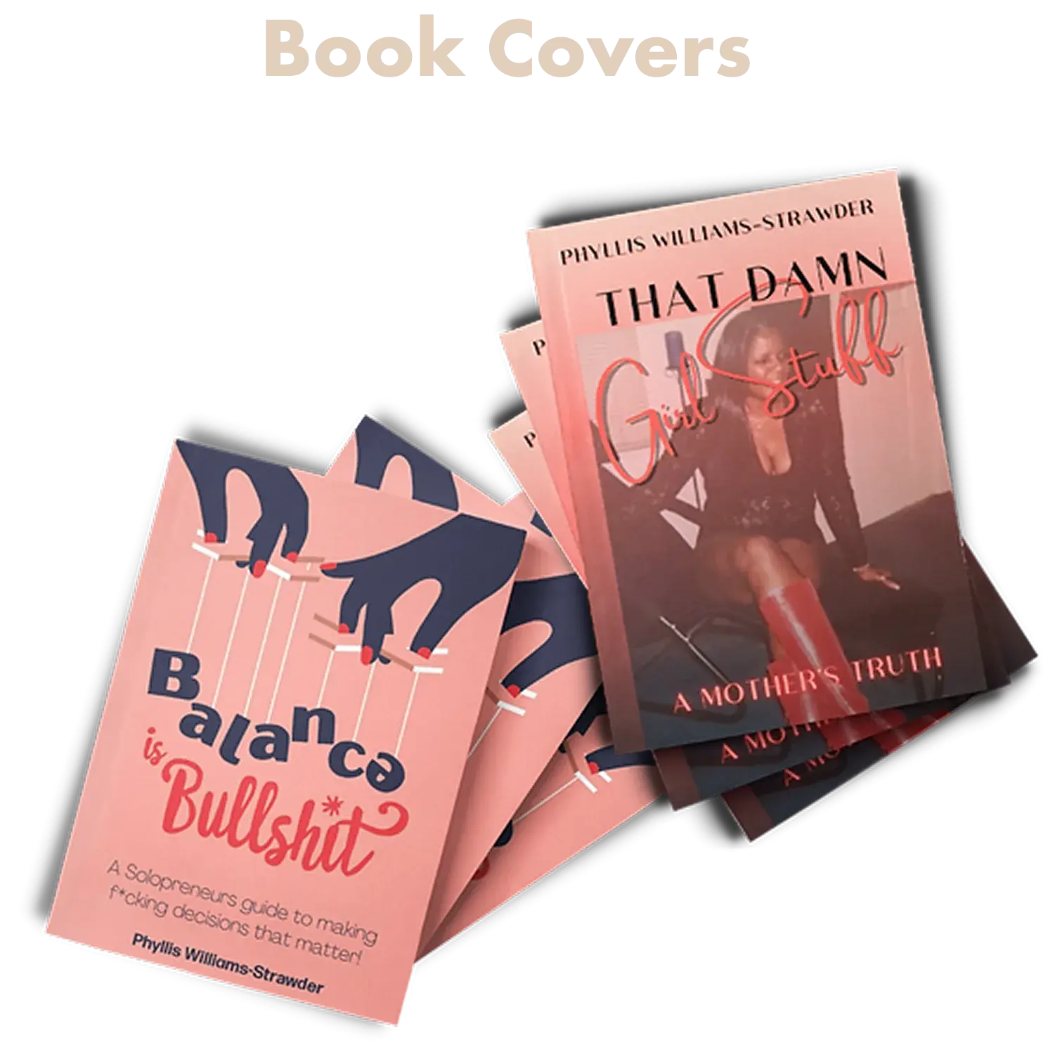 Ghetto Country Brandmother: book cover mockups for Phyllis Williams-Strawder's titles