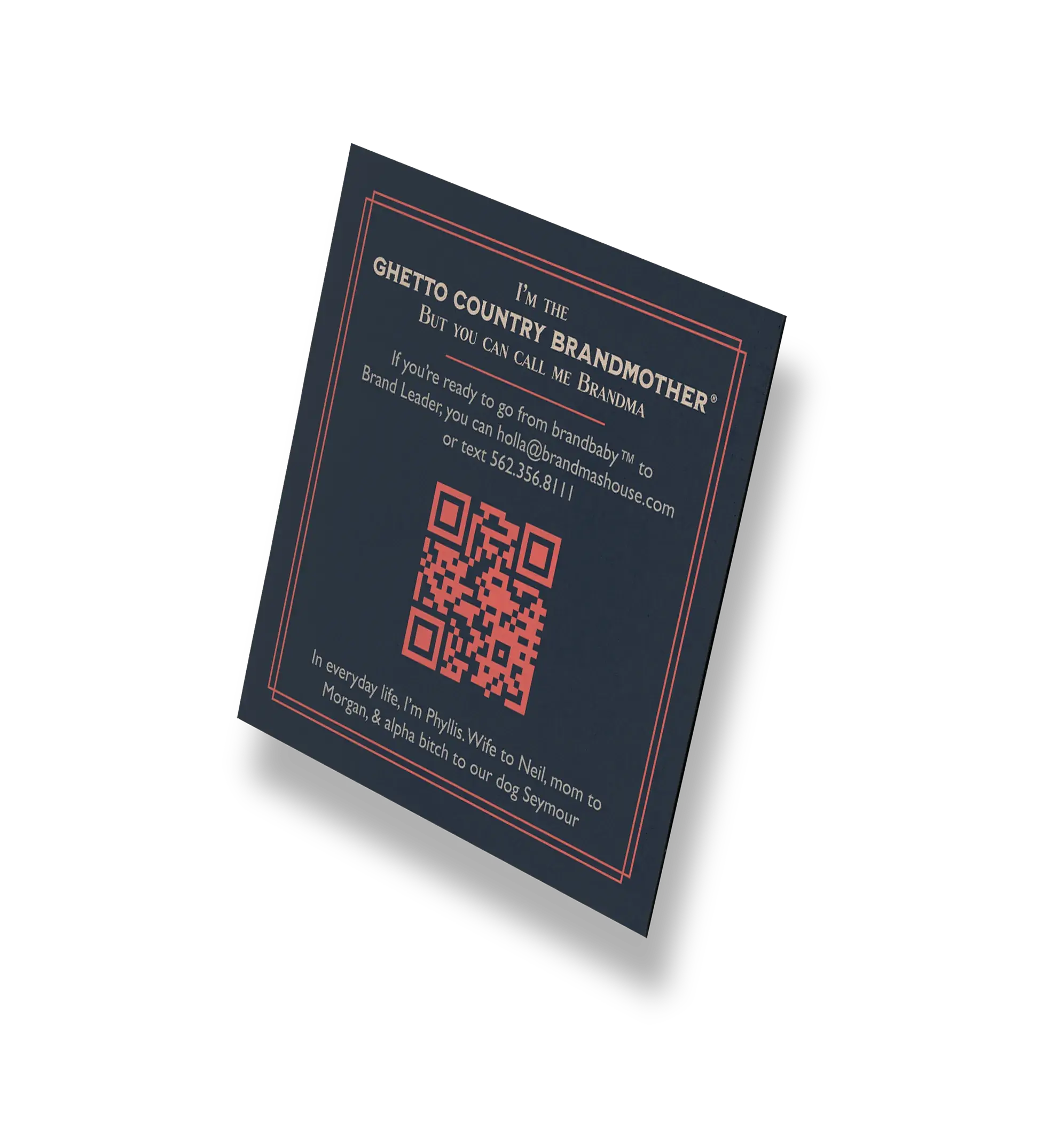 Ghetto Country Brandmother: Square Biz Card Back Reverse