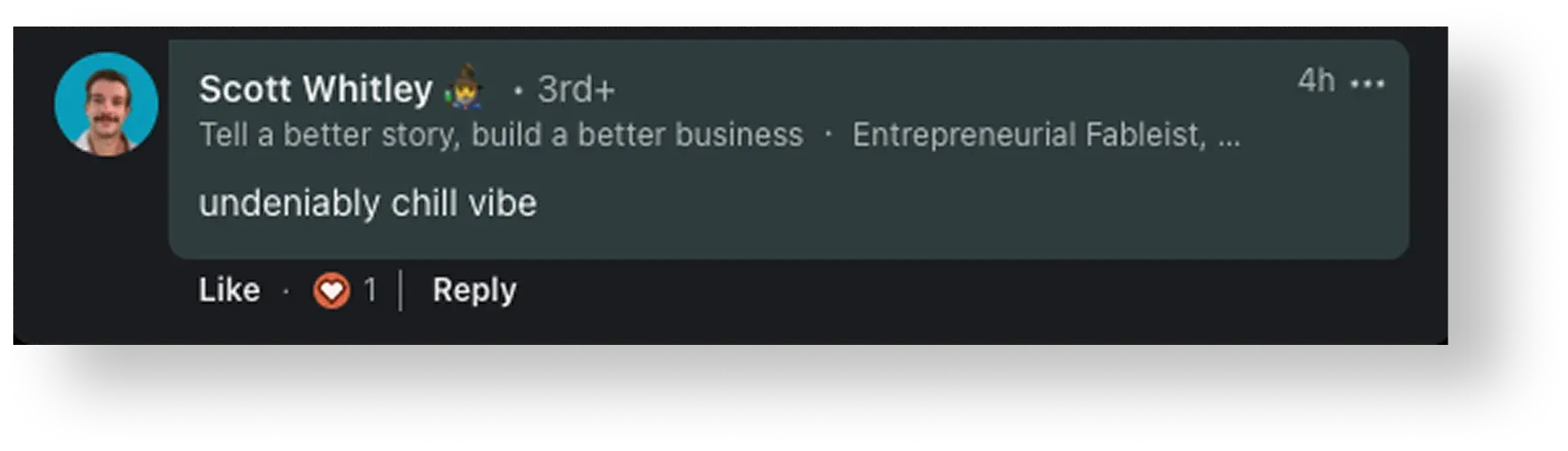 LinkedIn testimonial praising the Ghetto Country Brandmother rebrand, screenshot 5 of 12