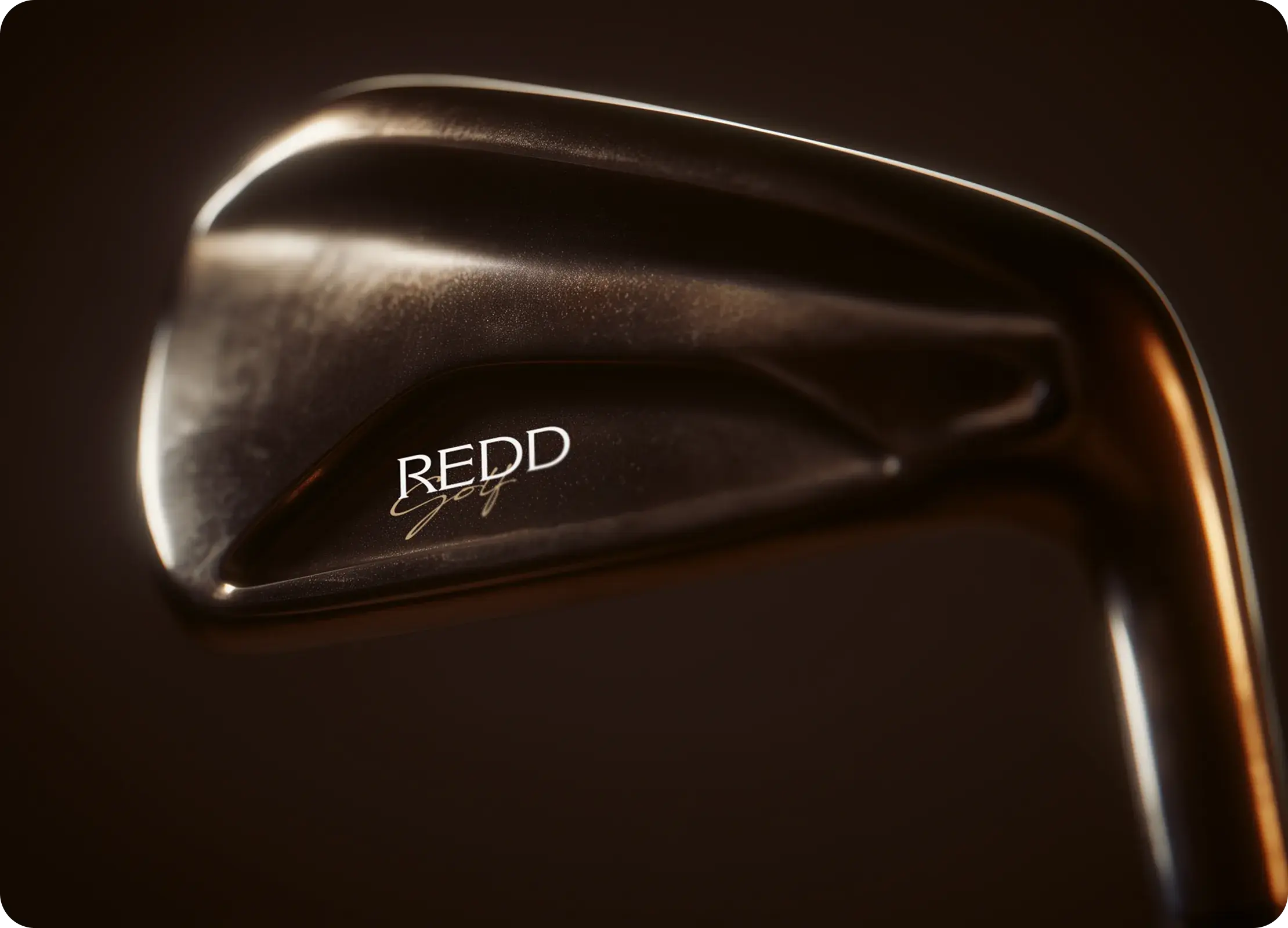 Close-up of the head and top face of an iron golf club