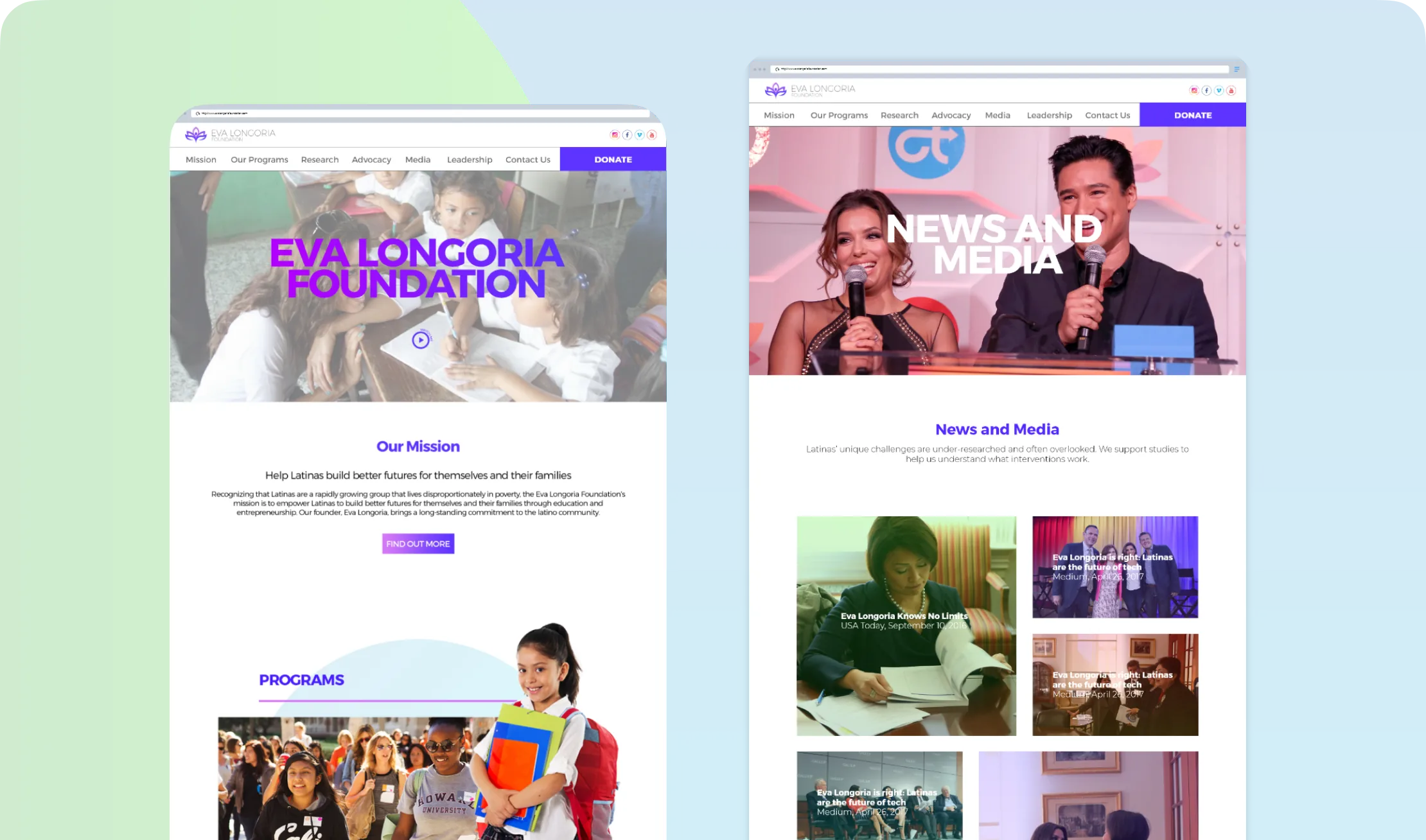 Eva Longoria Foundation: Eva Longoria Foundation website presentation