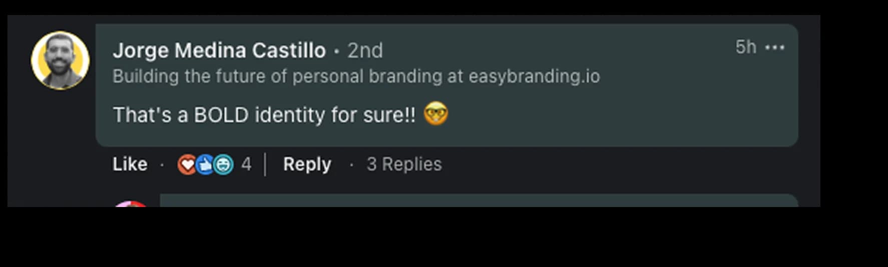 LinkedIn testimonial praising the Ghetto Country Brandmother rebrand, screenshot 2 of 12