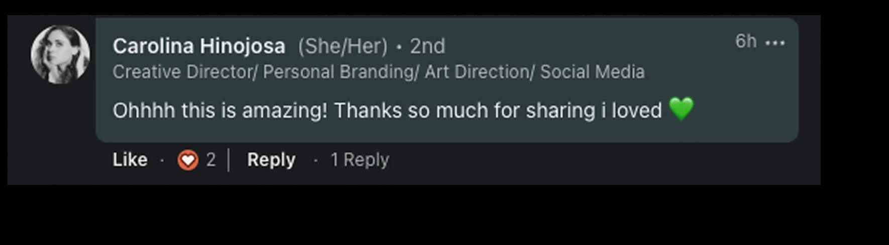 LinkedIn testimonial praising the Ghetto Country Brandmother rebrand, screenshot 3 of 12