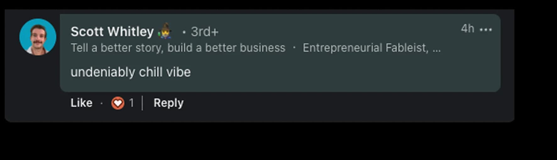 LinkedIn testimonial praising the Ghetto Country Brandmother rebrand, screenshot 5 of 12