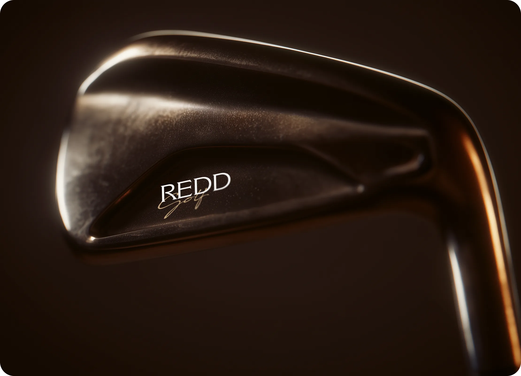 Close-up of the head and top face of an iron golf club